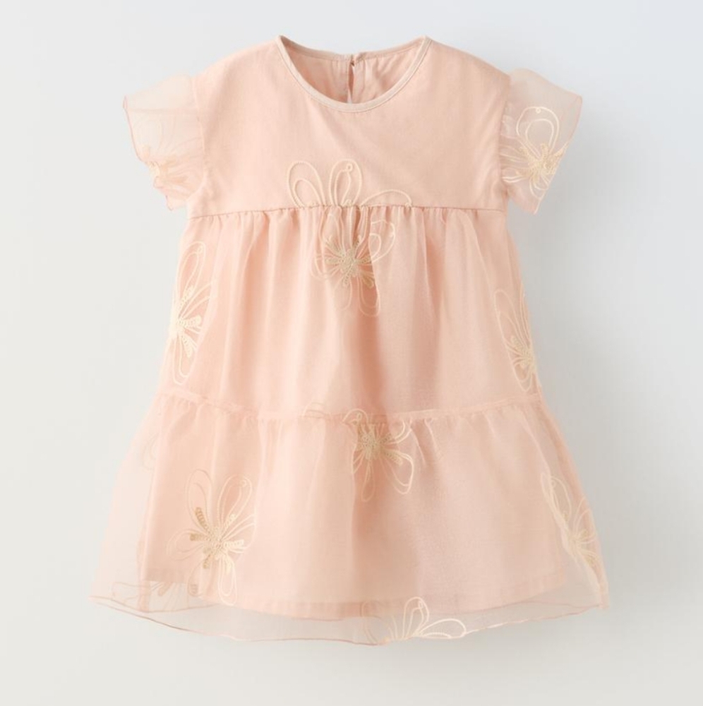 Zara floral tulle dress SZ4-5
